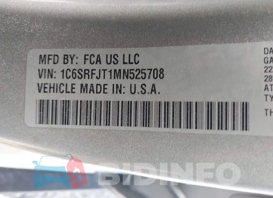 1C6SRFJT1MN525708 Photo# 9