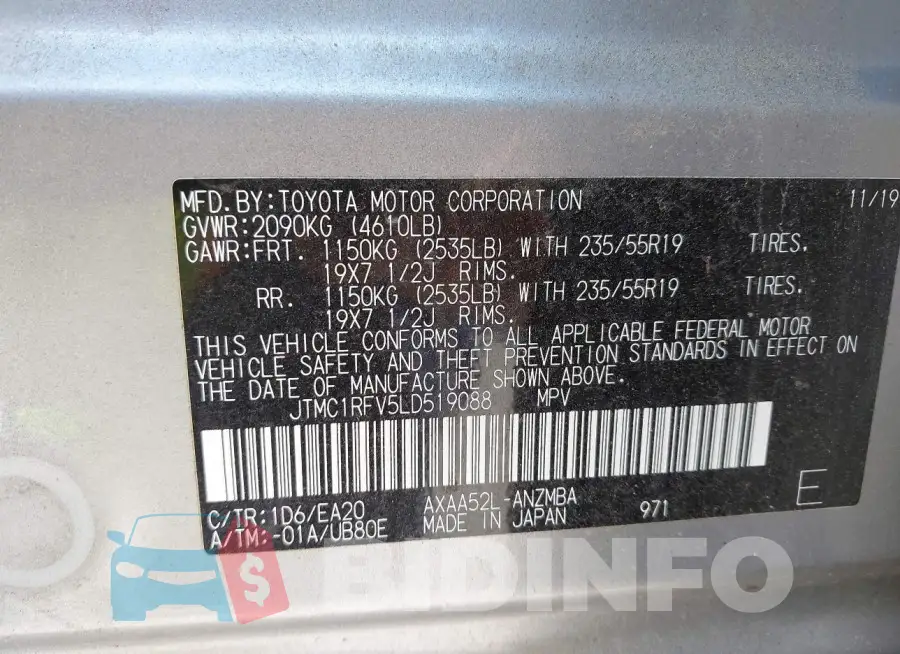 JTMC1RFV5LD519088 Photo# 9