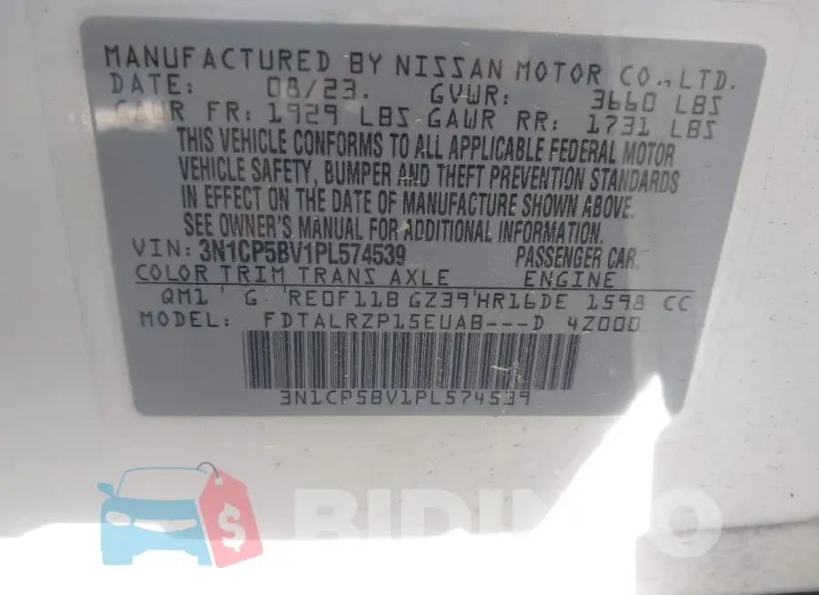 3N1CP5BV1PL574539 Photo# 9