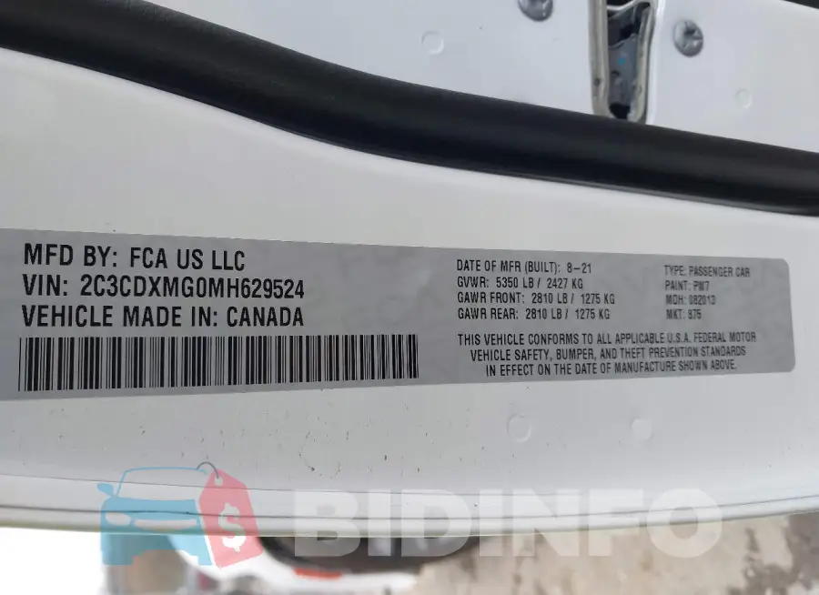 2C3CDXMG0MH629524 Photo# 9