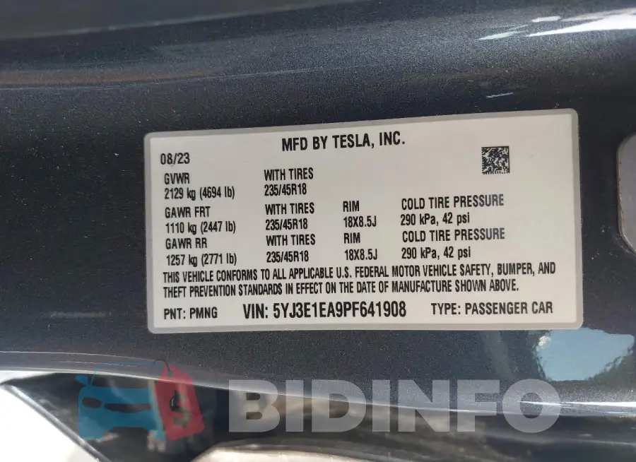 5YJ3E1EA9PF641908 Photo# 9