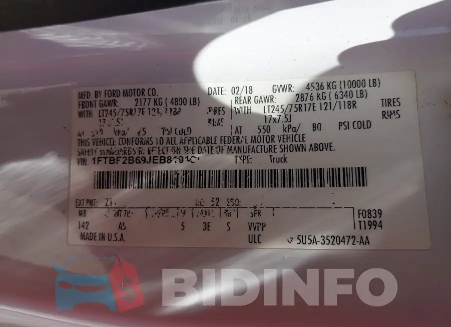 1FTBF2B69JEB81916 Photo# 9