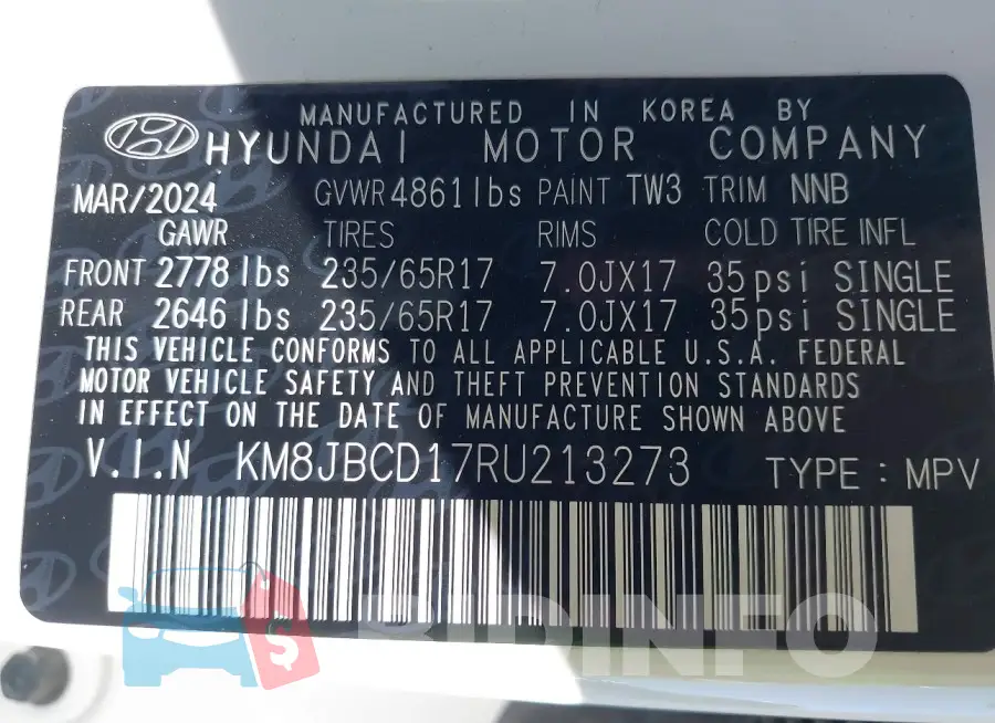 KM8JBCD17RU213273 Photo# 9