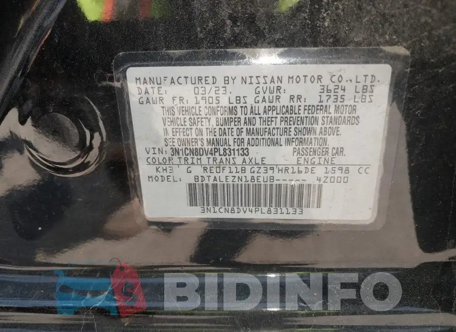 3N1CN8DV4PL831133 Photo# 9