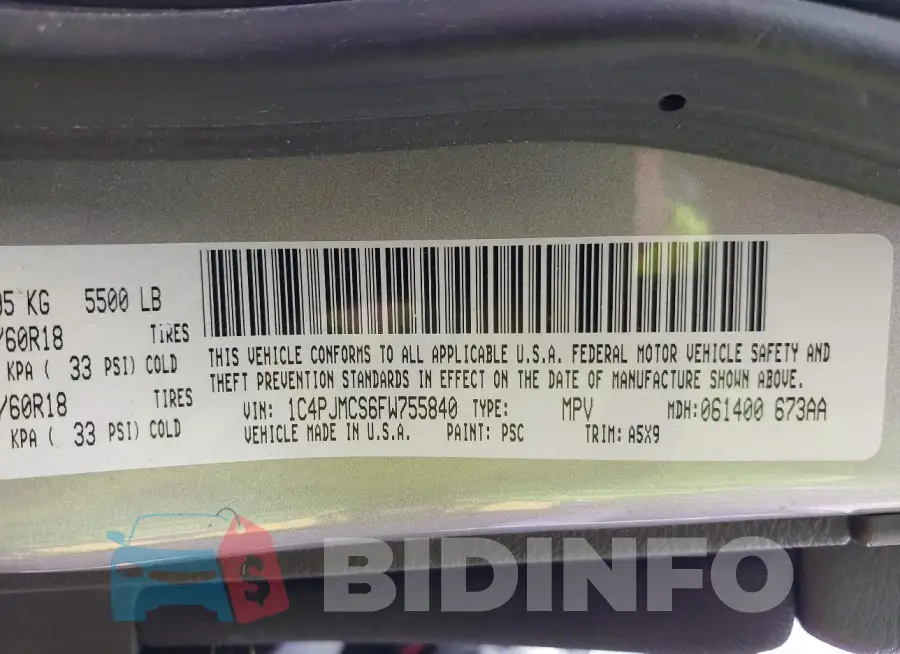 1C4PJMCS6FW755840 Photo# 9
