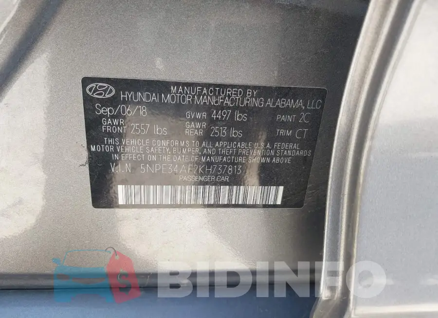 5NPE34AF2KH737813 Photo# 9