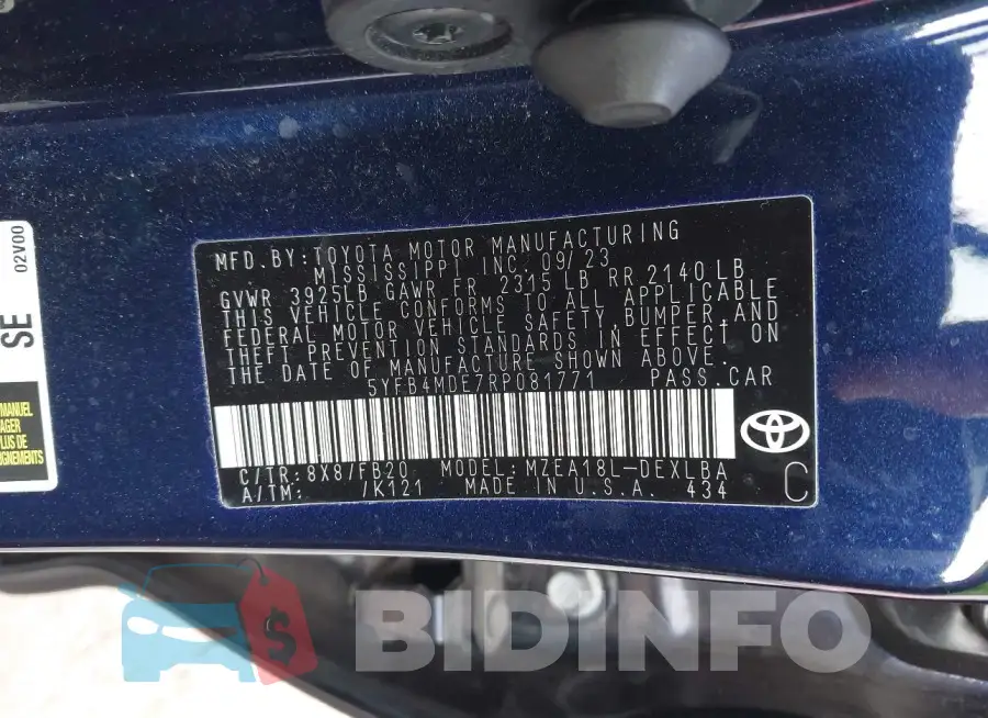 5YFB4MDE7RP081771 Photo# 9