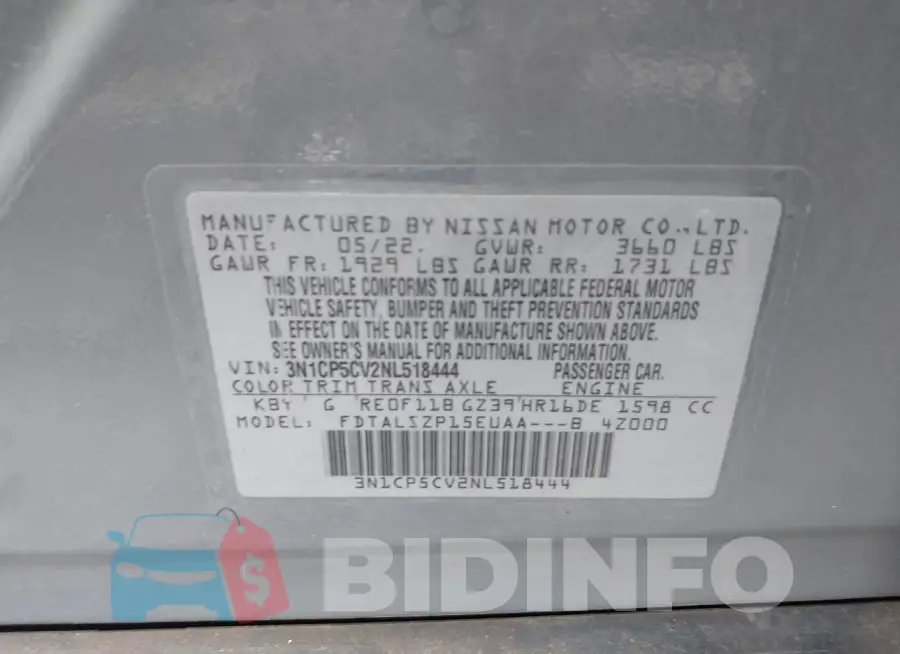 3N1CP5CV2NL518444 Photo# 9