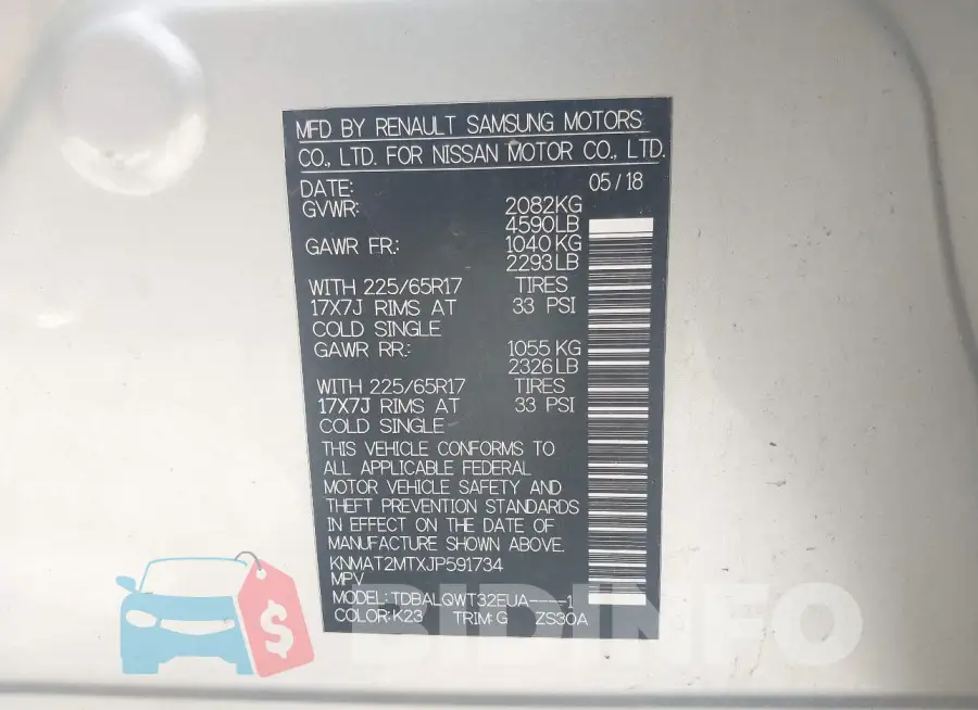KNMAT2MTXJP591734 Photo# 9