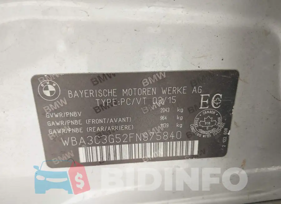 WBA3C3G52FNS75840 Photo# 9