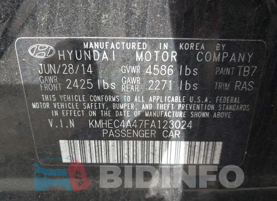 KMHEC4A47FA123024 Photo# 9