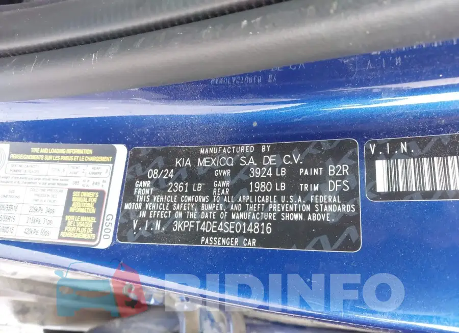 3KPFT4DE4SE014816 Photo# 9