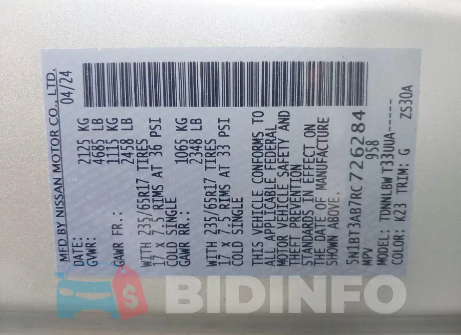 5N1BT3AB7RC726284 Photo# 9