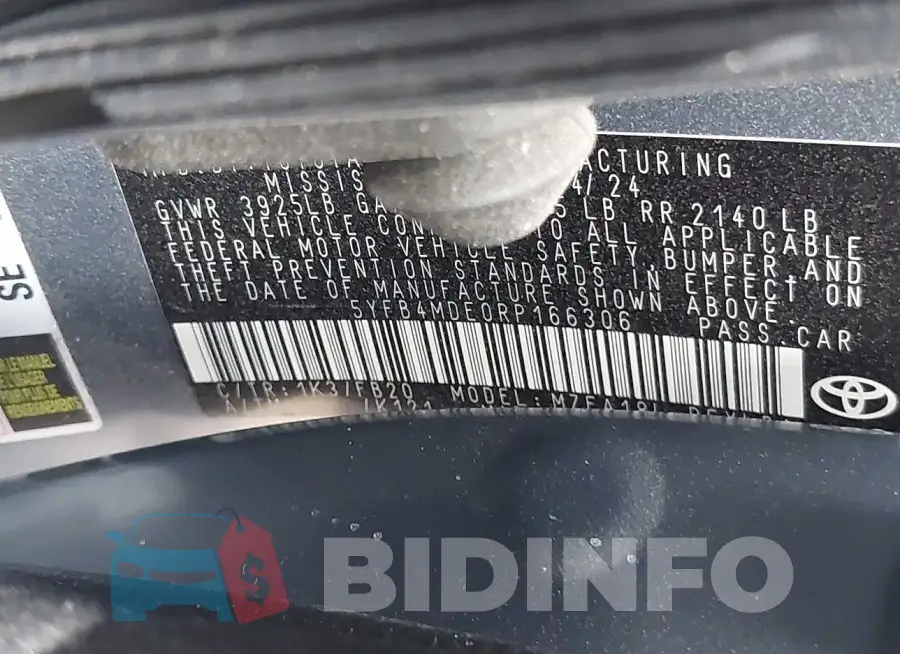 5YFB4MDE0RP166306 Photo# 9