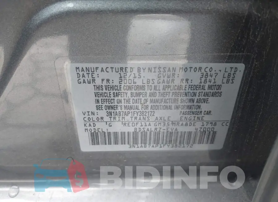 3N1AB7AP1FY382172 Photo# 9