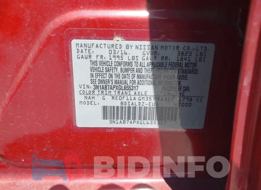 3N1AB7APXGL655317 Photo# 9