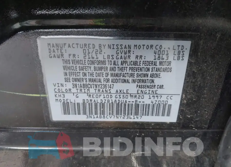 3N1AB8CV7NY236147 Photo# 9