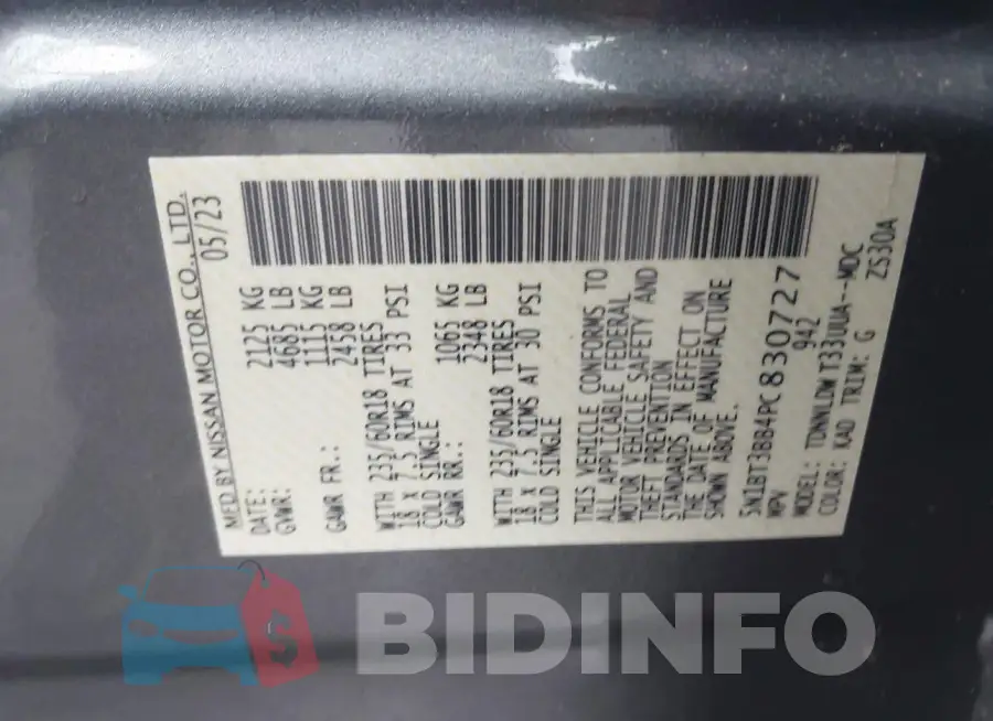 5N1BT3BB4PC830727 Photo# 9