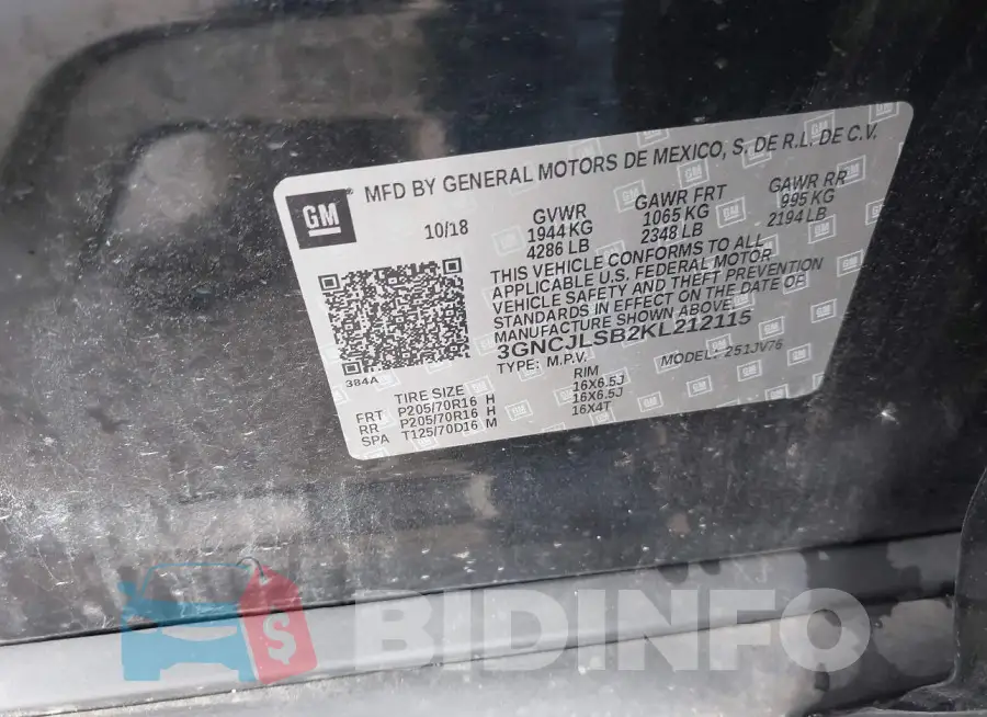 3GNCJLSB2KL212115 Photo# 9