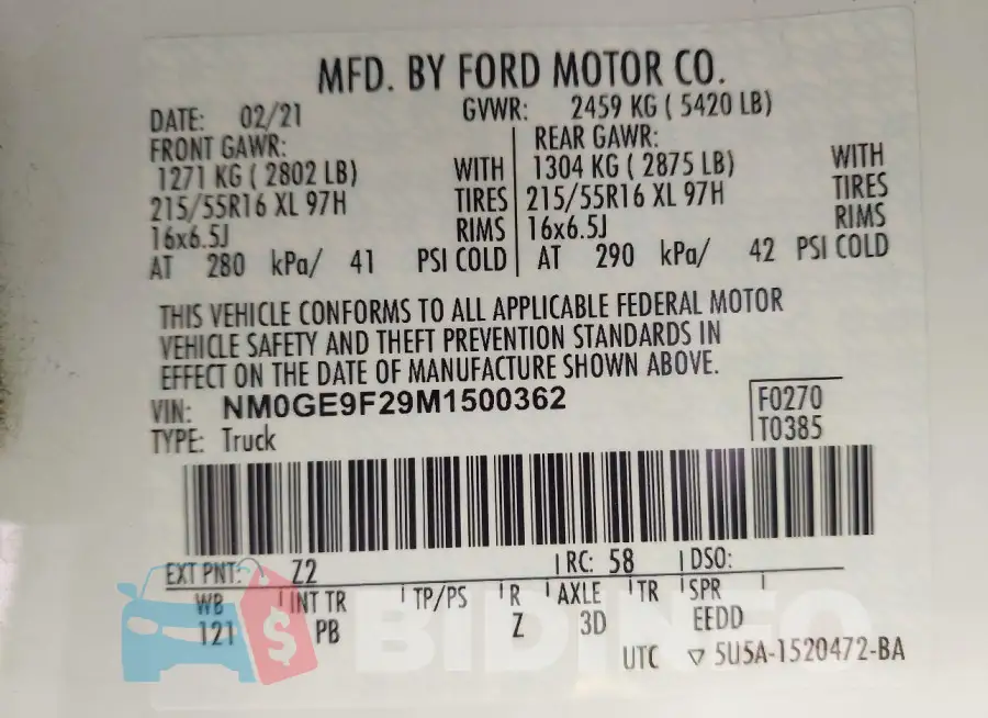 NM0GE9F29M1500362 Photo# 9