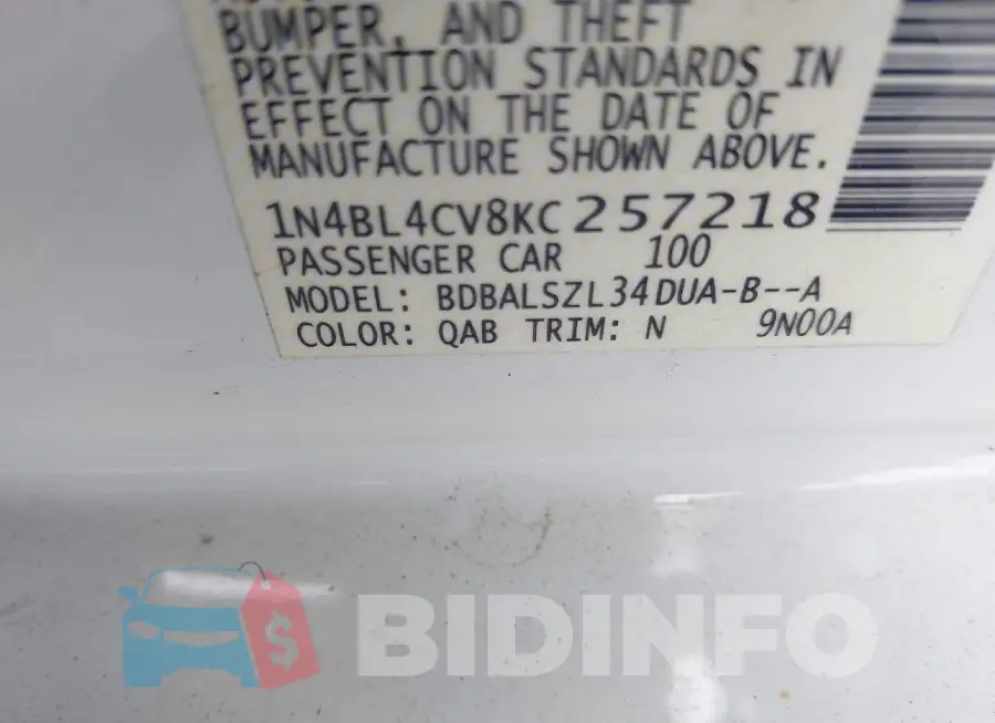 1N4BL4CV8KC257218 Photo# 9