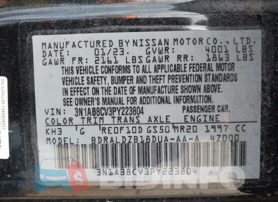3N1AB8CV3PY223804 Photo# 9