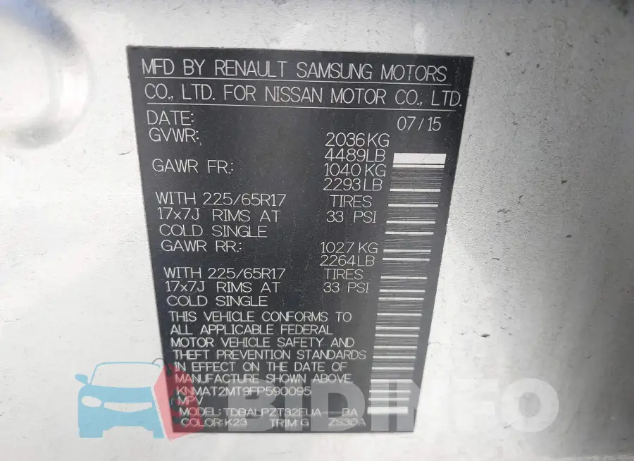 KNMAT2MT9FP590095 Photo# 9