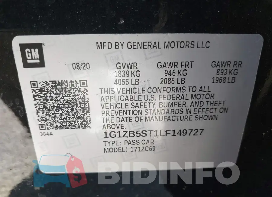 1G1ZB5ST1LF149727 Photo# 9