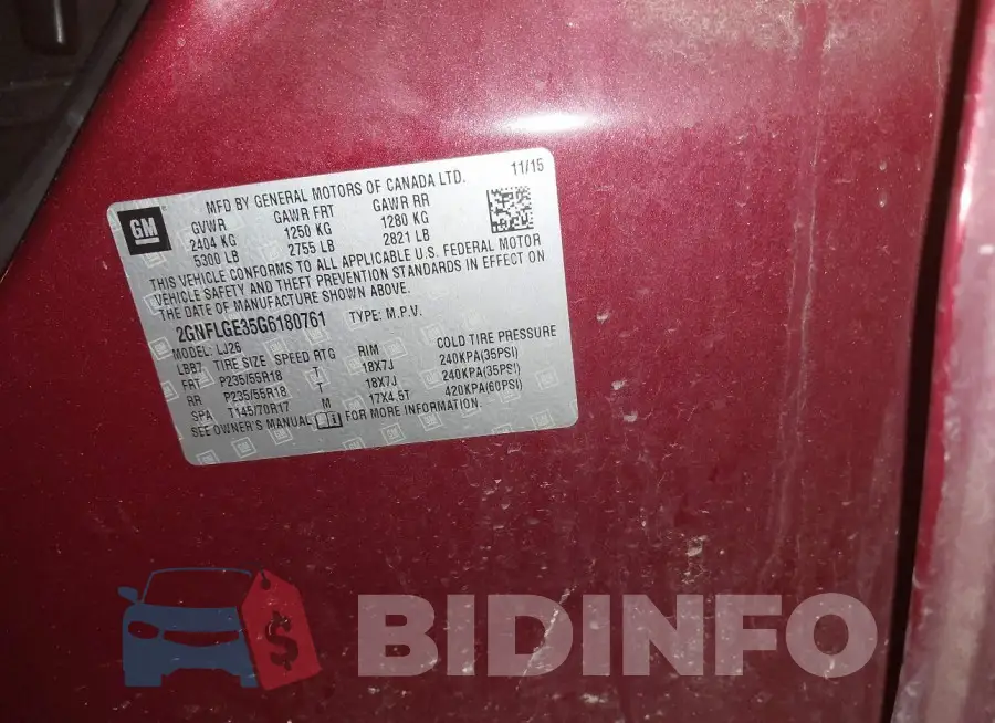2GNFLGE35G6180761 Photo# 9