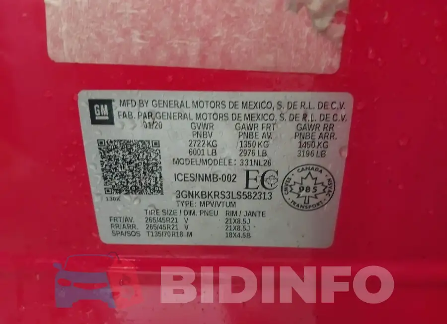 3GNKBKRS3LS582313 Photo# 9