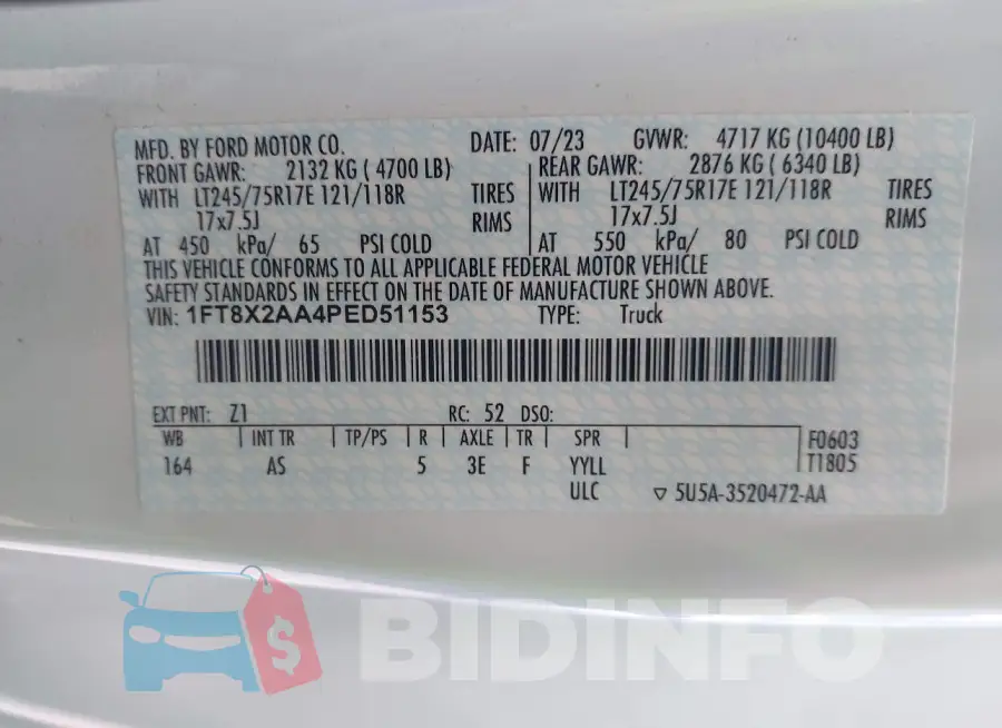1FT8X2AA4PED51153 Photo# 8