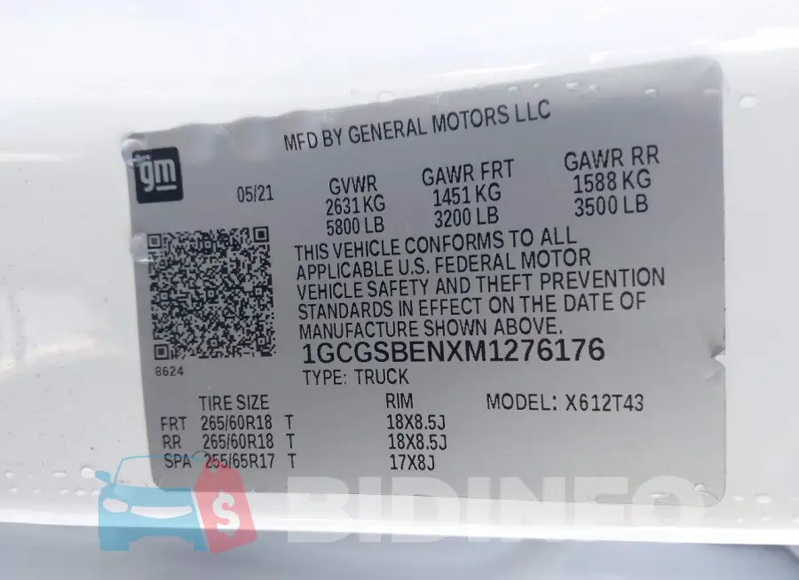 1GCGSBENXM1276176 Photo# 9