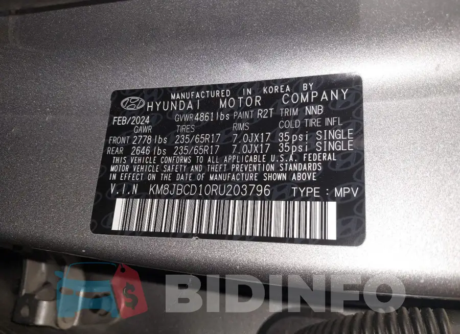 KM8JBCD10RU203796 Photo# 9