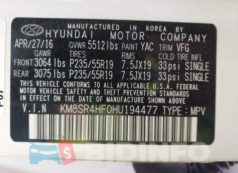 KM8SR4HF0HU194477 Photo# 9