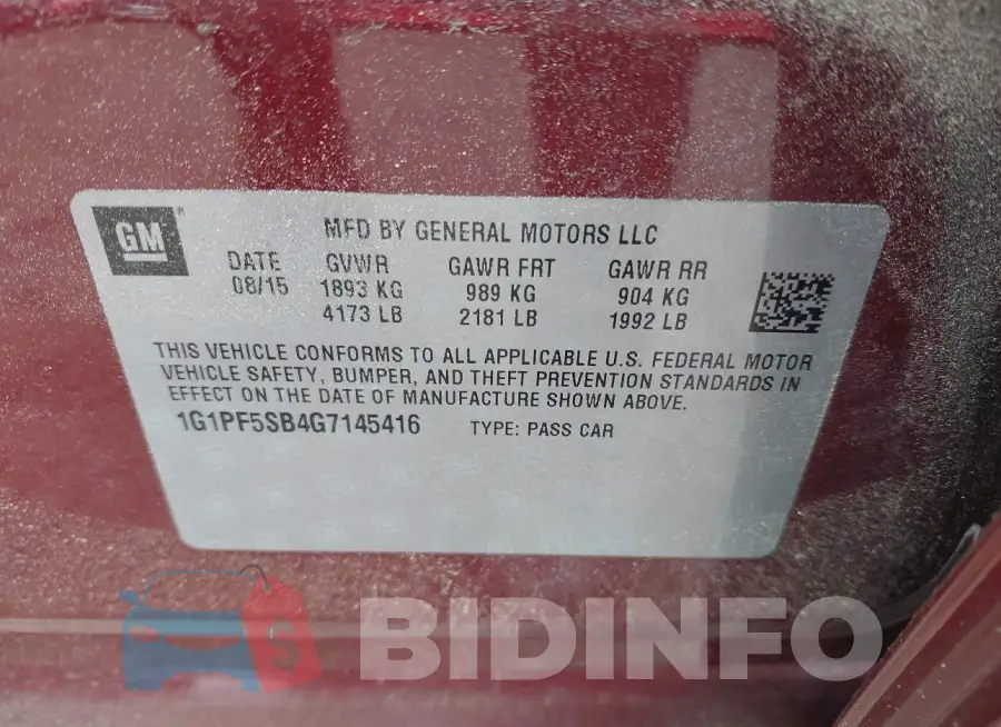 1G1PF5SB4G7145416 Photo# 9