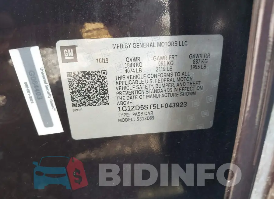 1G1ZD5ST5LF043923 Photo# 9