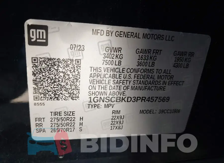 1GNSCBKD3PR457569 Photo# 9