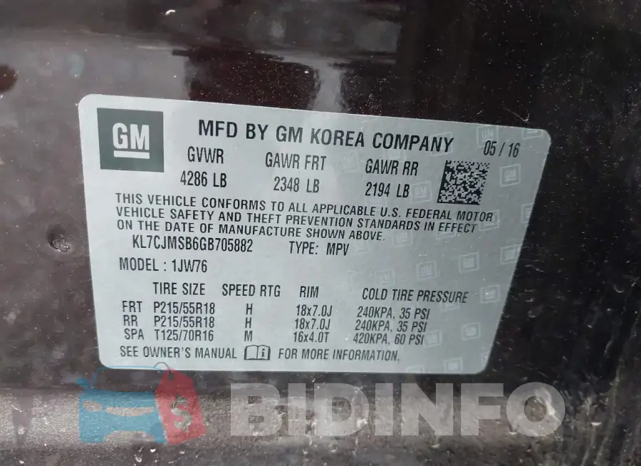 KL7CJMSB6GB705882 Photo# 9