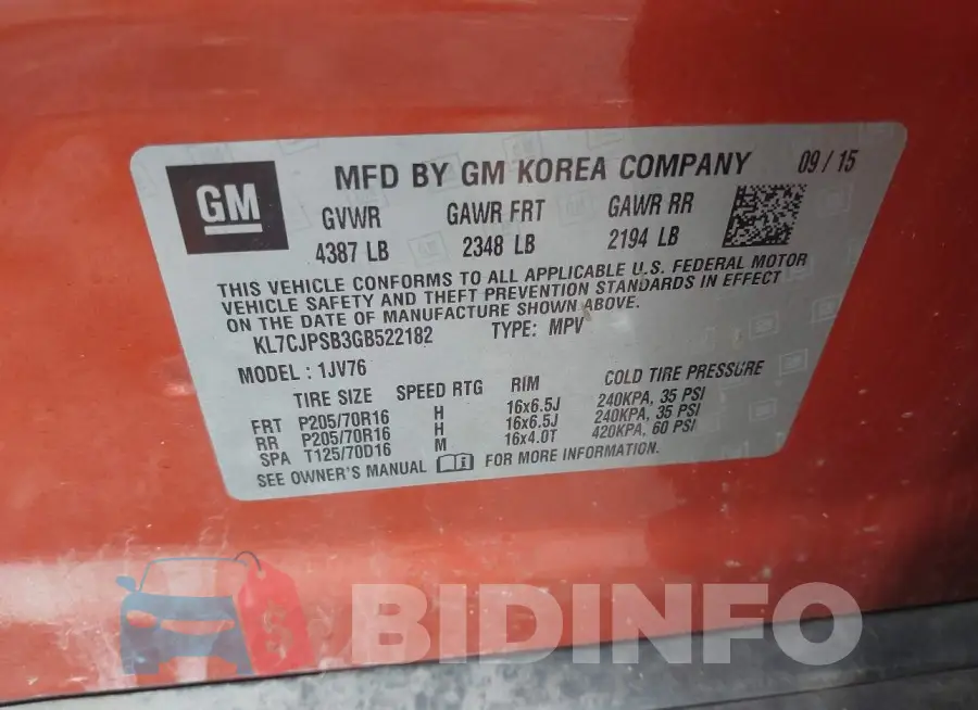 KL7CJPSB3GB522182 Photo# 9
