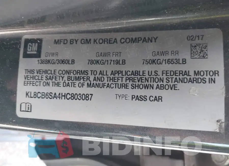 KL8CB6SA4HC803087 Photo# 9