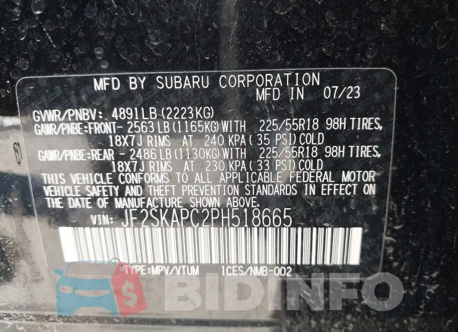 JF2SKAPC2PH518665 Photo# 9