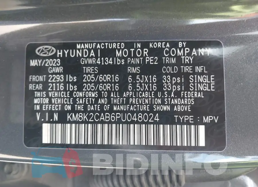 KM8K2CAB6PU048024 Photo# 9