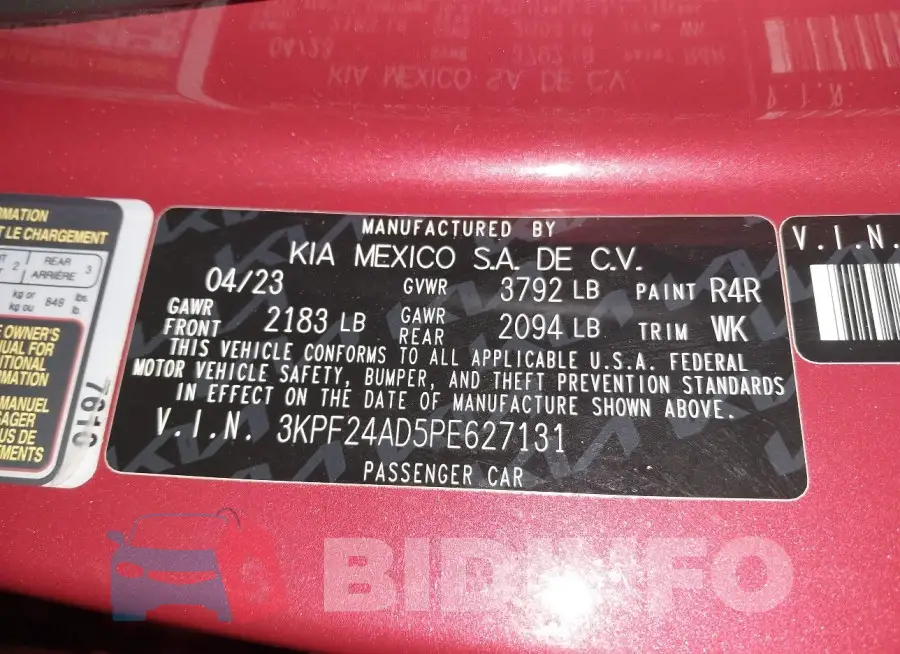 3KPF24AD5PE627131 Photo# 9