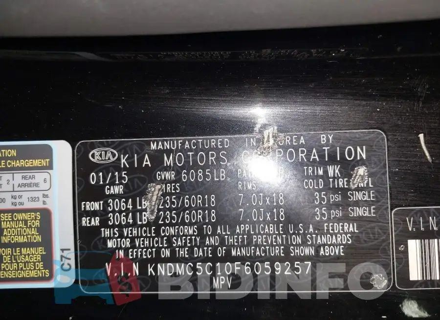 KNDMC5C10F6059257 Photo# 9