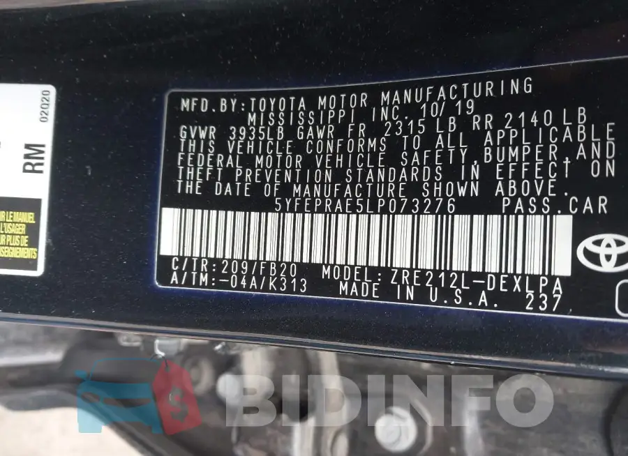 5YFEPRAE5LP073276 Photo# 9