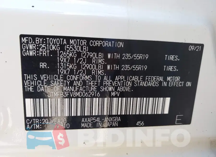 JTMFB3FV8MD062916 Photo# 9
