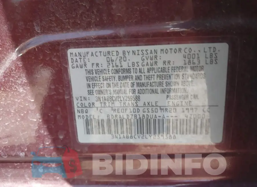 3N1AB8CV2LY259588 Photo# 9