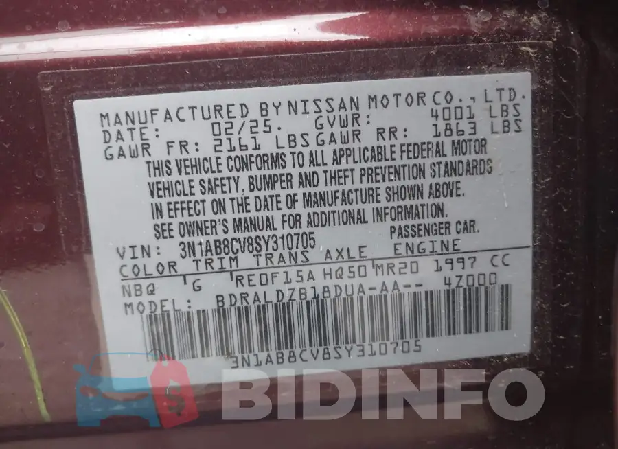 3N1AB8CV8SY310705 Photo# 9