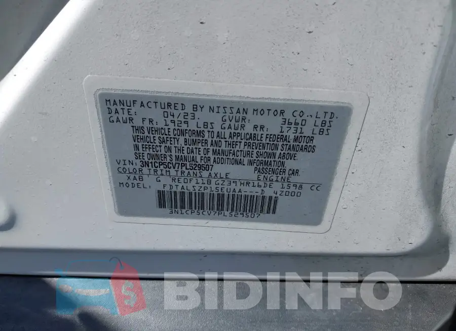3N1CP5CV7PL529507 Photo# 9