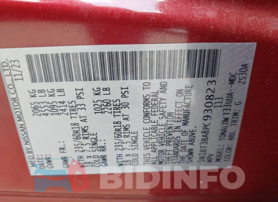 5N1BT3BA8PC930823 Photo# 9